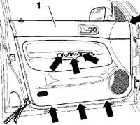 Снятие и установка внутренней отделки двери Volkswagen Golf IV