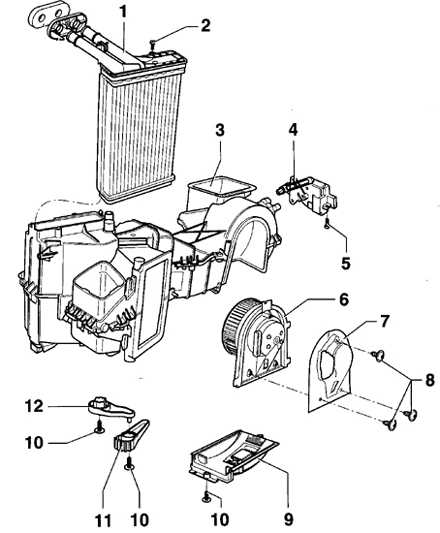  Снятие и установка вентилятора отопителя и дополнительного резистора Volkswagen Golf IV